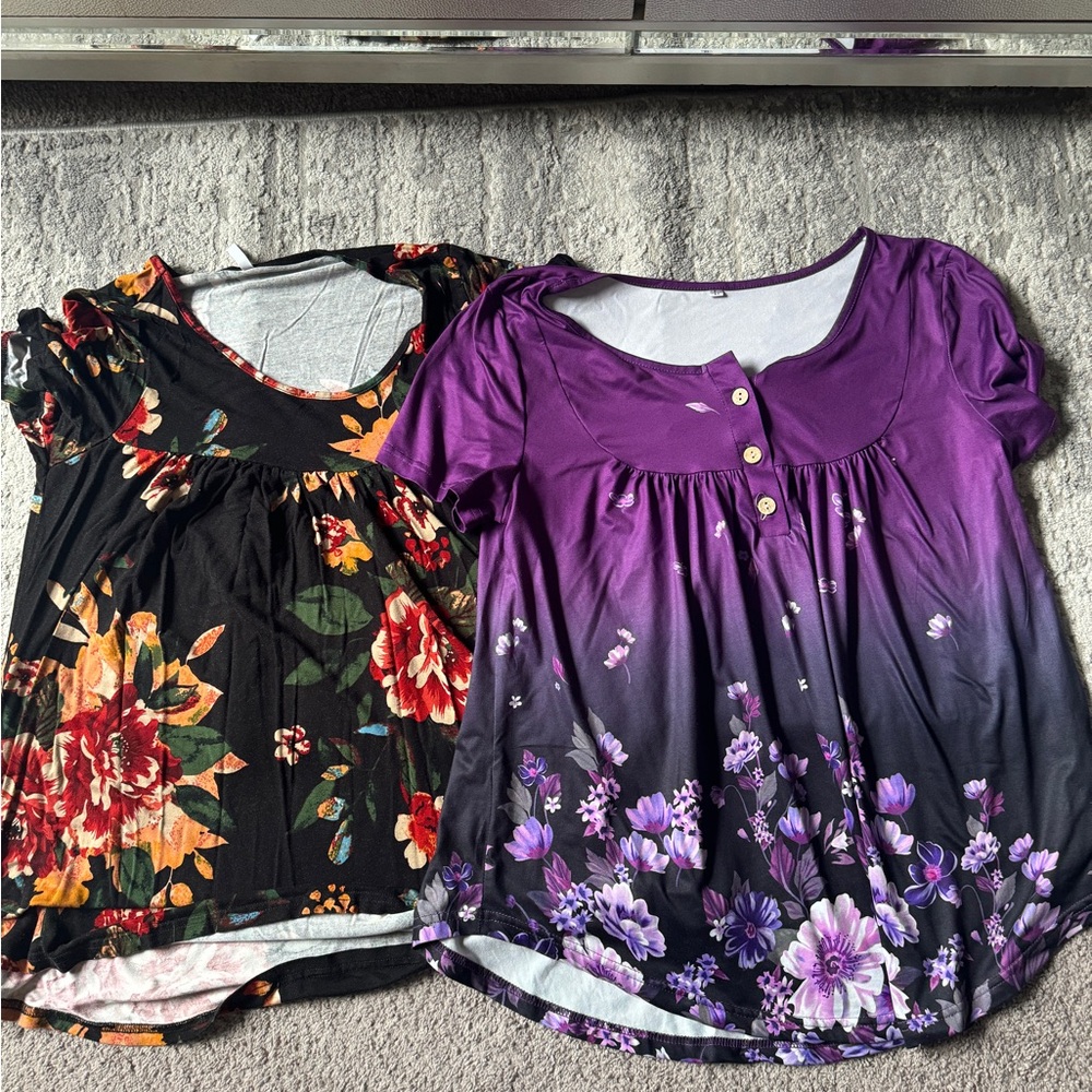 Two Leggings Tops. Tunic Size Large